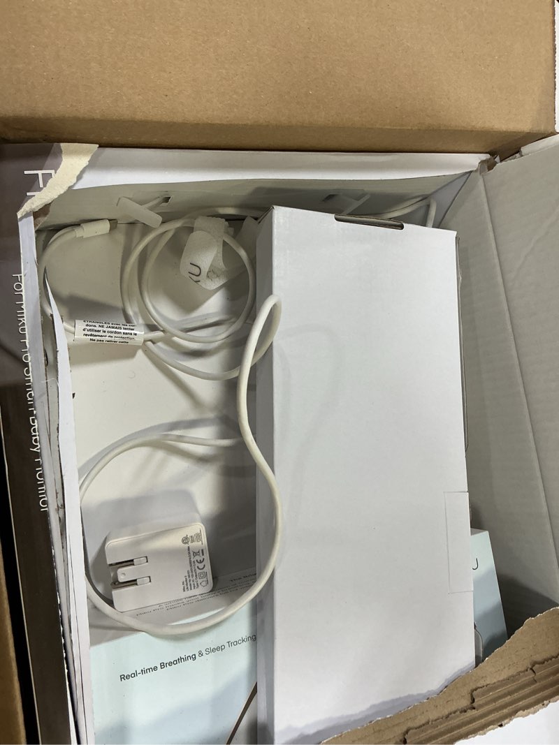 Condition photo showing As Is for Miku Pro Smart Baby Monitor with Camera, Track Live Breathing with No Wearable, Real-Time Alerts, Sleep Analytics, 1080p Wi-Fi Video, Night Vision, and 2-Way Audio, Wall Mount & Floor Stand Included Monitor, Wall Mount & Floor Stand