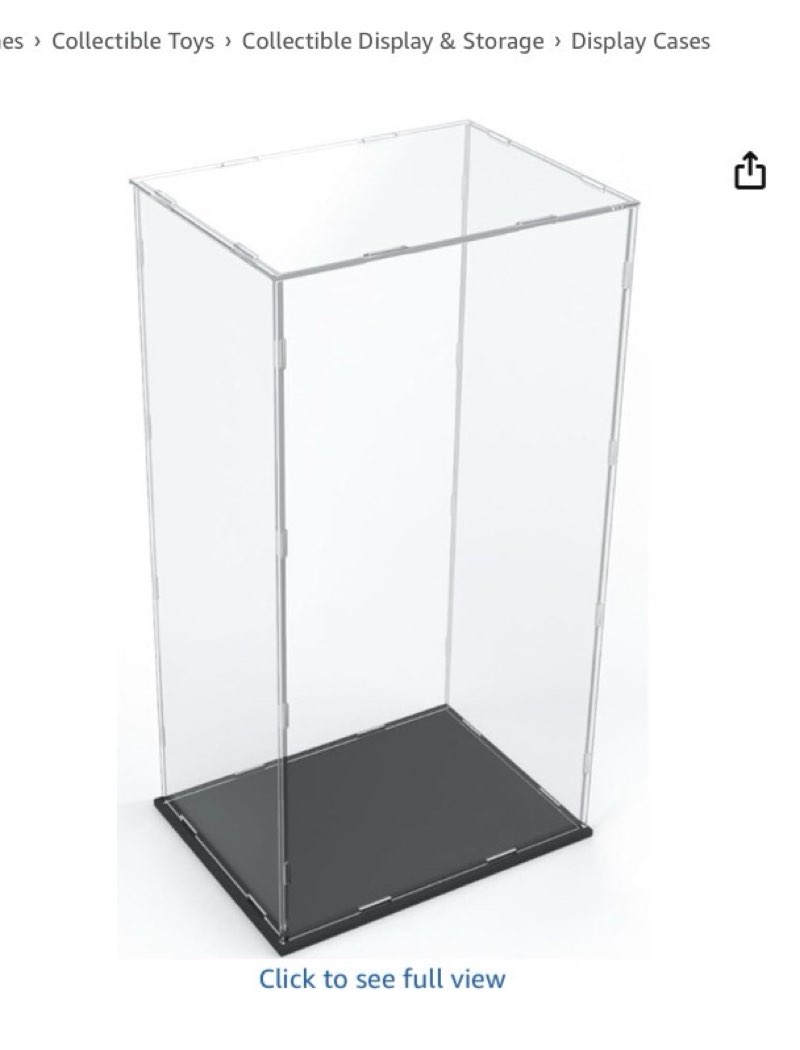 azeyn clear acrylic display case with light for lego 21042, multiple color lights dustproof protecti