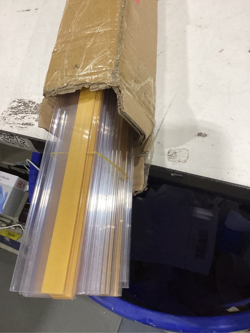 Condition photo showing Good Condition for fainne 25 pcs shelf label strips 1.5''h x 48" l self adhesive shelf label holder gondola price tag stick on plastic clear ticket channel for metal wood plastic rack(white) 1.5''h x 48"l white 25
