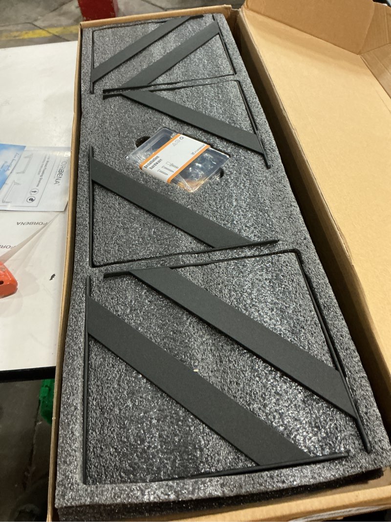 Condition photo showing New/Like New for Forbena Large Floating Shelves for Wall 24 Inch Long Set of 3, 8 in Deep Wall Bookshelf for Bedroom Living Room, Wooden Heavy Duty Hanging Book Shelves for Office Kitchen Closet Storage (Black) 24 Inches Black