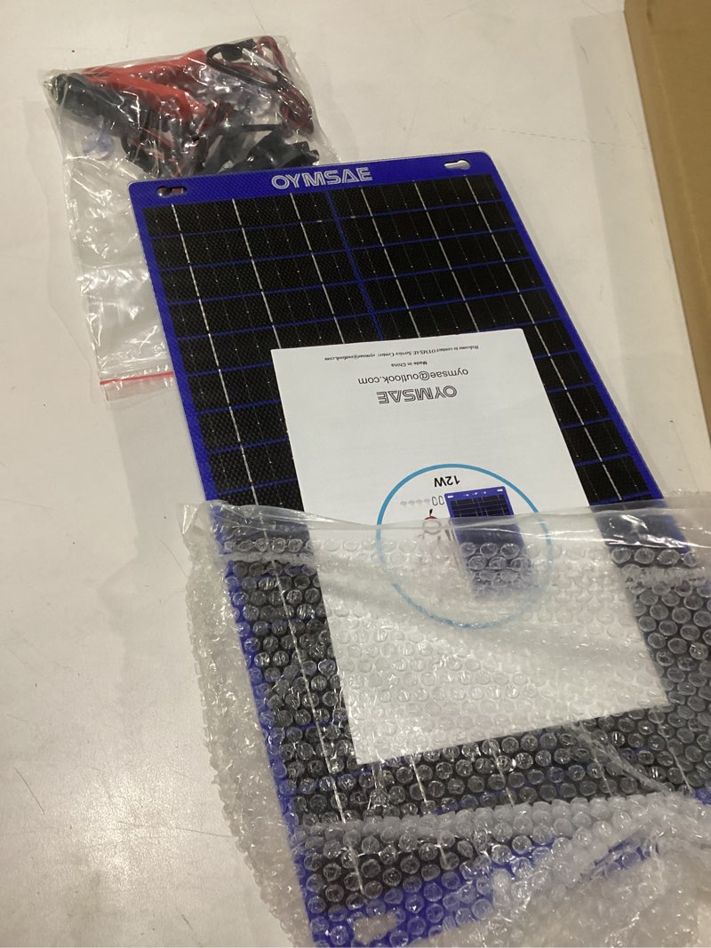 Condition photo showing New/Like New for oymsae 12w solar car battery charger portable 12v trickle battery charger & maintainer waterproof solar panel for car boat automotive rv