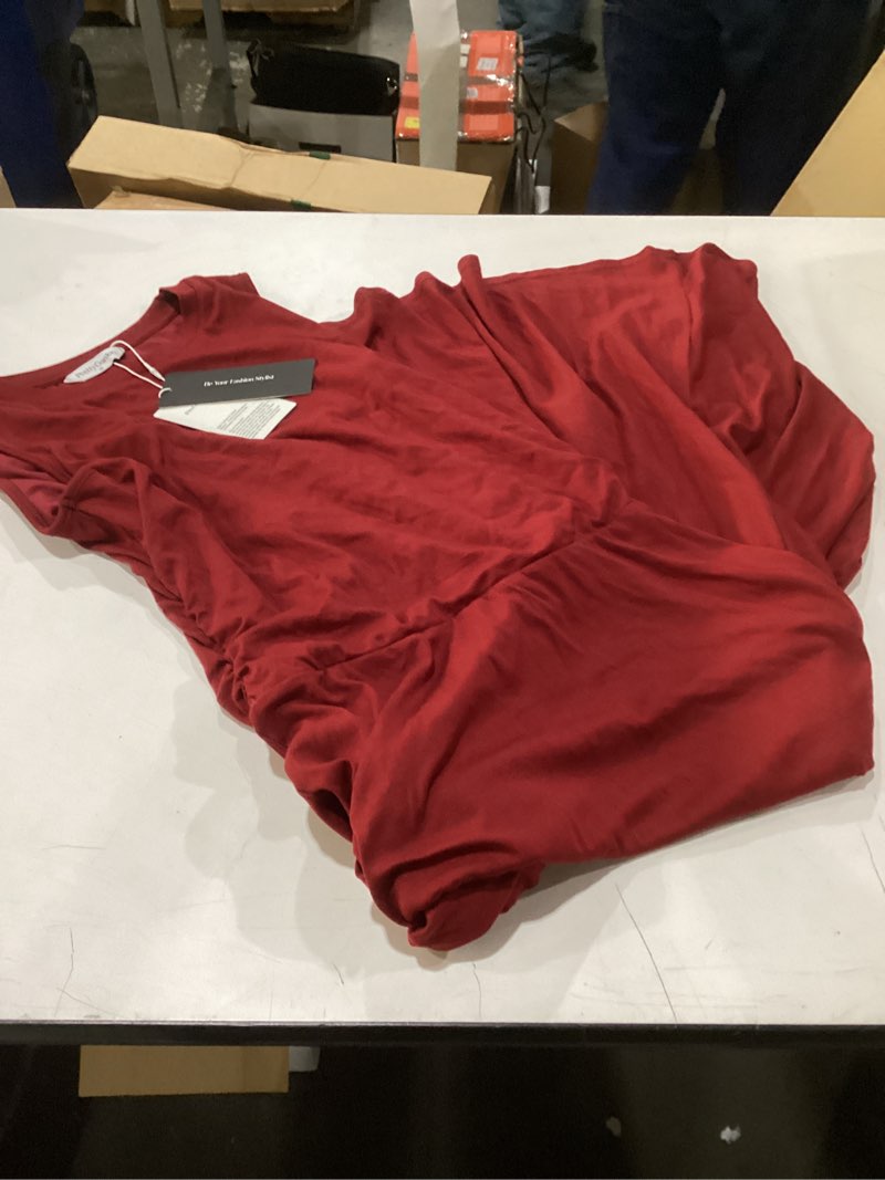 Condition photo showing Good Condition for similar to stock photo prettygarden spring casual dresses for women 2026 summer business work midi sleeveless a line pleated cocktail dress burgundy medium