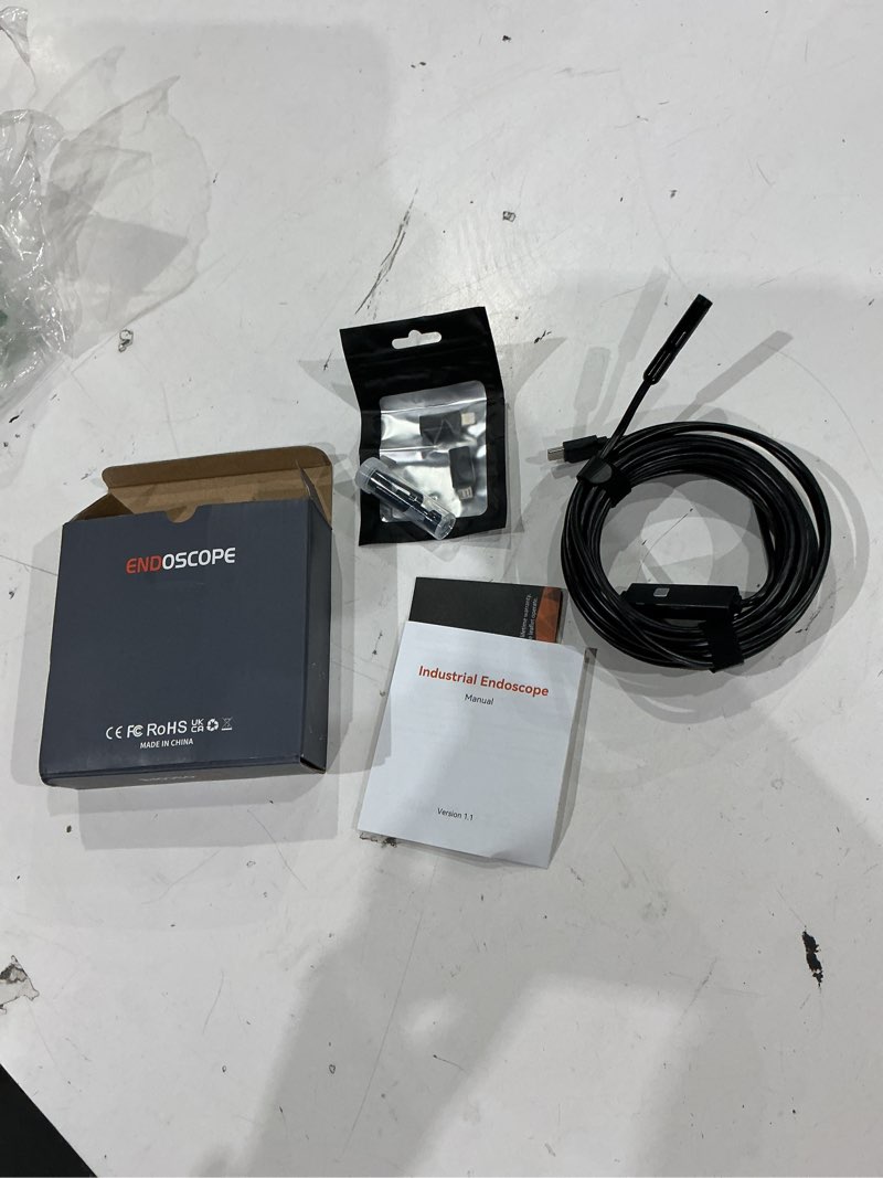 Condition photo showing Good Condition for endoscope with light, 1920p hd borescope with 8 adjustable led lights, semi-rigid snake camera, ip67 waterproof inspection tool for iphone & android - 16.4ft-dual lens (black) black 16.4ft-dual lens