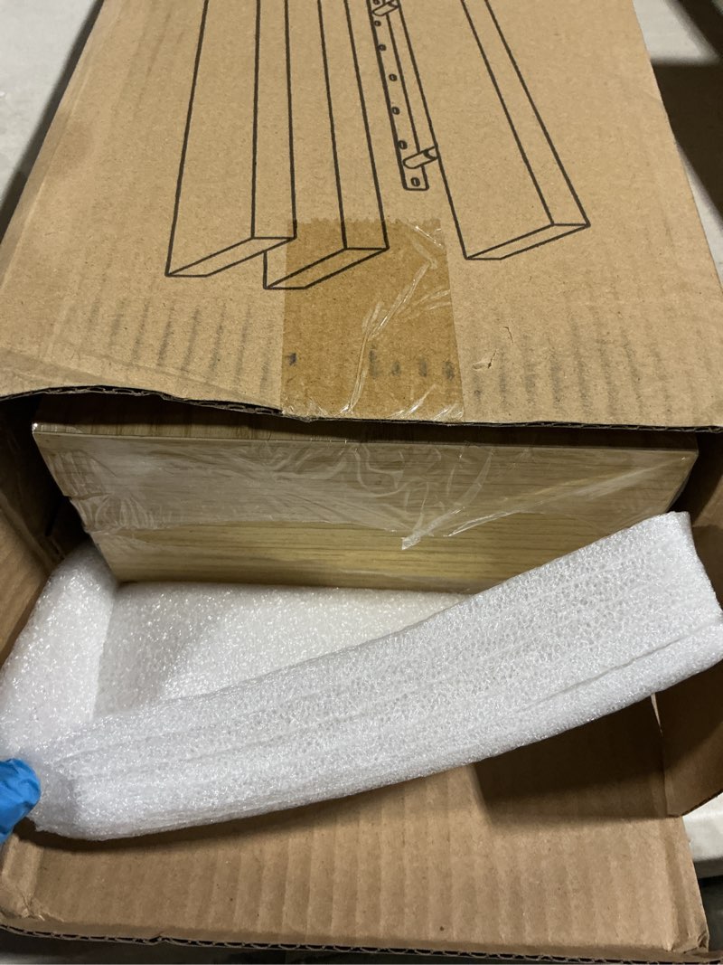Condition photo showing Good Condition for bayka floating shelves for wall, 22.5 inches wall mounted rustic wood shelves for bathroom, bedroom, living room, floating shelves for books/storage/decor (light oak-toned,set of 3) g. oak-toned - mid-century revival style 3 22.5inches