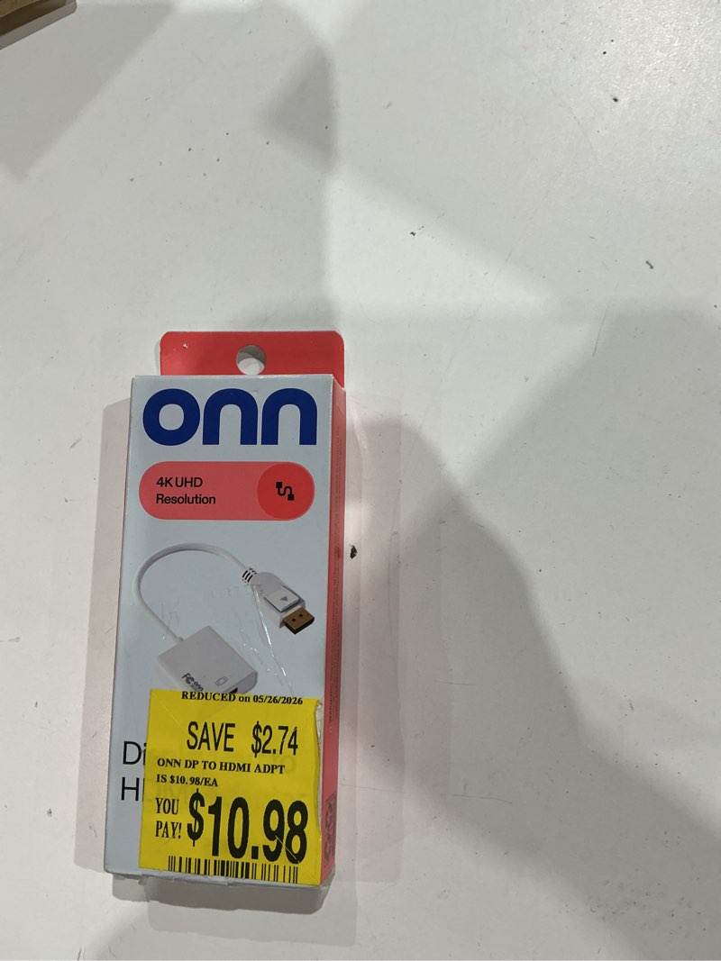 Condition photo showing New/Like New for onn displayport to hdmi converter adapter with audio - supports 4k & 1080p for laptop/pc to monitor, projector, hdtv?6ft cable