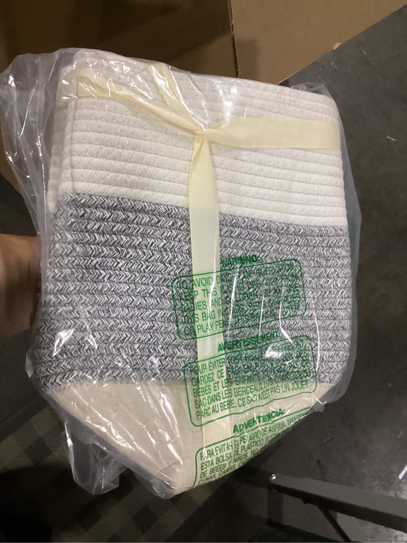 DAVIHOMI Small Woven Cotton Rope Basket for Organizing, Gift Baskets for Handles, Empty Gift Baskets