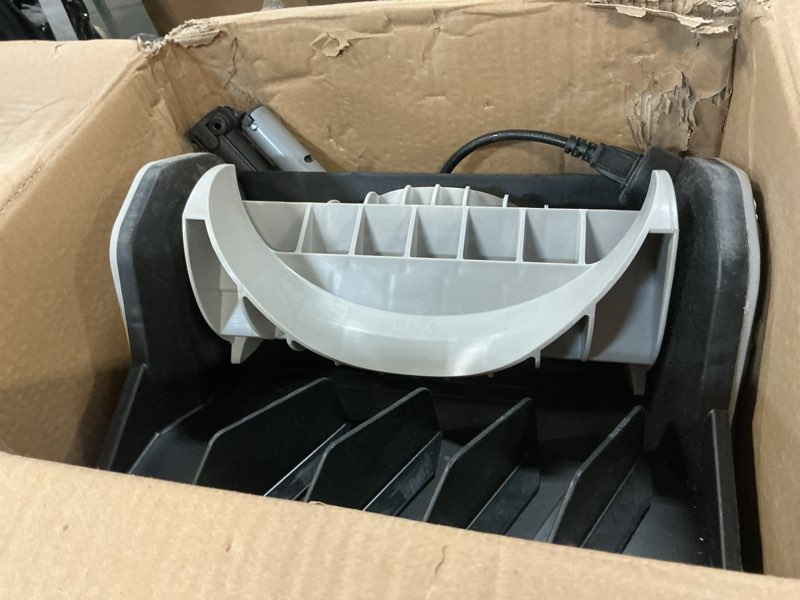 Condition photo showing As Is for 14-inch corded electric snow blower, 1500w high-power snow blower, 3500rpm speed, 20-foot snow throwing distance with adjustable chute and 12a brushed motor, suitable for yards, driveways, sidewalk