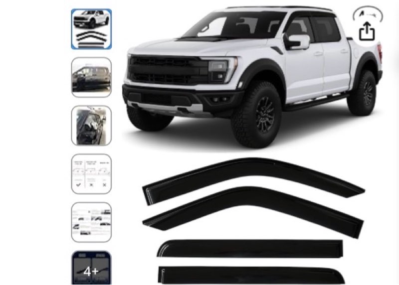 SuperCrew Side Window Deflector Visors (Crew cab only) XL XLT Lariat King Ranch