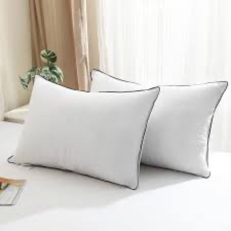 ELNIDO QUEEN Goose Feather Down Pillows King Size Set of 2 Luxury Hotel Collection Bed Pillows 