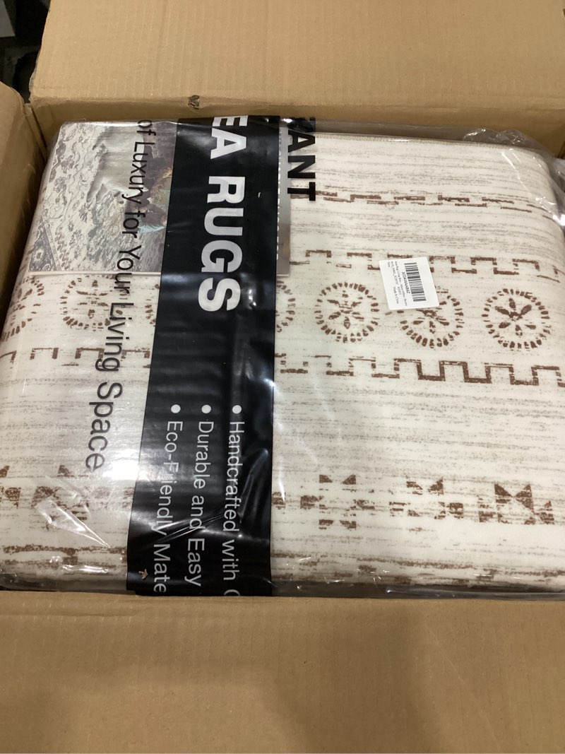 kakania 8x10 Washable Area Rug: Non Slip Soft Thin Carpet, Boho Geometric Modern Decor, Easy Clean I