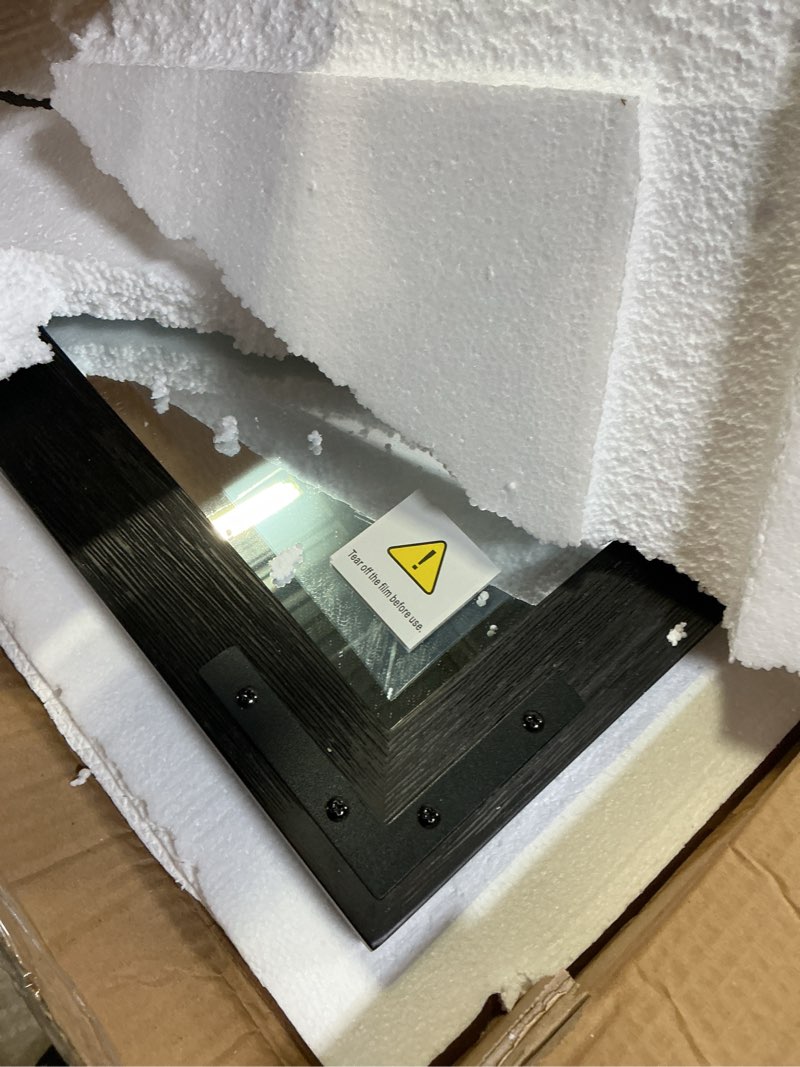 Condition photo showing New/Like New for Farmhouse Bathroom Mirror, 18x26 Inch Black Wood Framed Rustic Vanity Mirrors for Wall, Rectangular Wall Decor Mirrors for Bedroom Living Room Entryway Black 18"L x 26"W