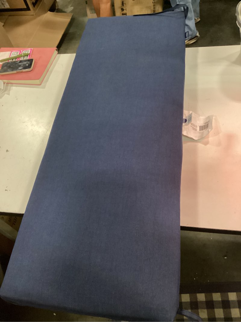 Condition photo showing New/Like New for arden selections outdoor bench cushion 17 x 46  sapphire blue leala