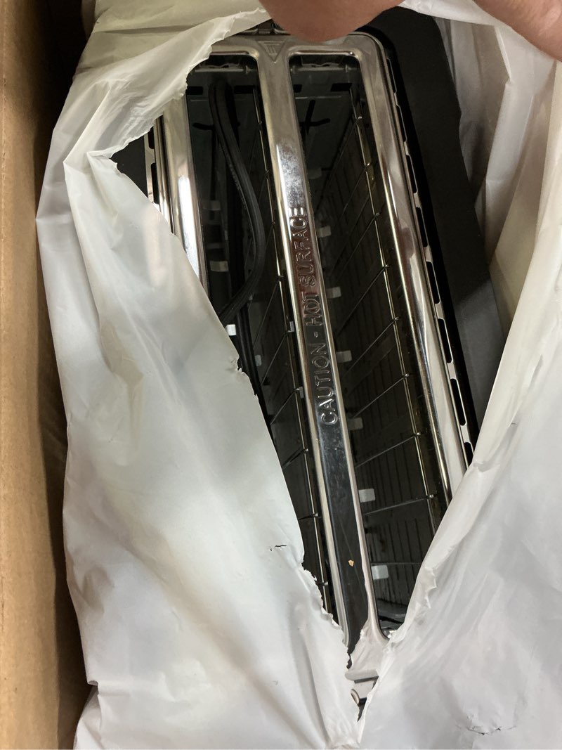Condition photo showing Good Condition for Elite Gourmet ECT-3100 Long Slot 4 Slice Toaster, Reheat, 6 Toast Settings, Defrost, Cancel Functions, Built-in Warming Rack, Extra Wide Slots for Bagels & Waffles, Stainless Steel & Black 4 Slice Matte Black