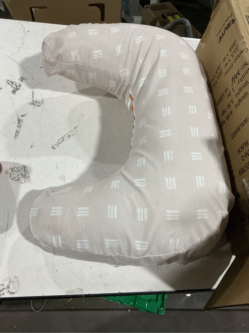 Condition photo showing Good Condition for boppy nursing pillow - ergonomic bottle & breastfeeding pillow with high, firm, large area, water-repellant with washable cover; baby safety alliance verified - tan checkered stripes