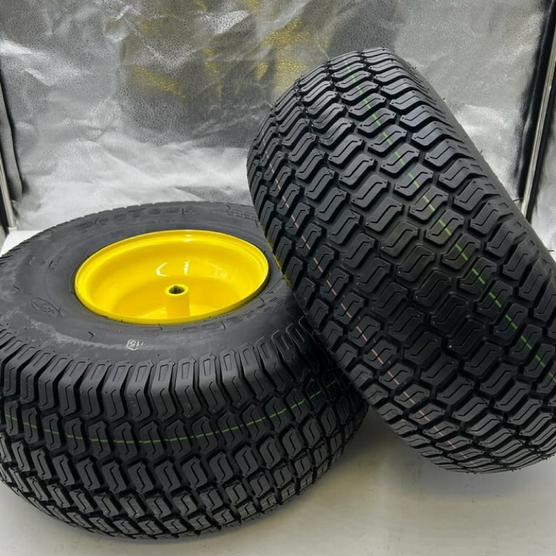 20x8.00-8 lawn mower wheels - turf tech tread - set of 2 - fits on 3/4 inch axle