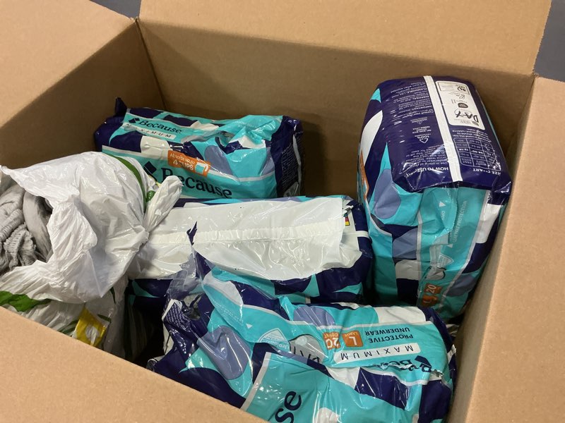 Condition photo showing As Is for Because Maximum Incontinence Underwear for Men - Heavy Bladder Leak Protection, Ideal for Overnight Leakage, Sleek, Invisible Fit, Grey, Large - Absorbs 4 Cups - 80 Count (4 Packs of 20) Large (80 Count)