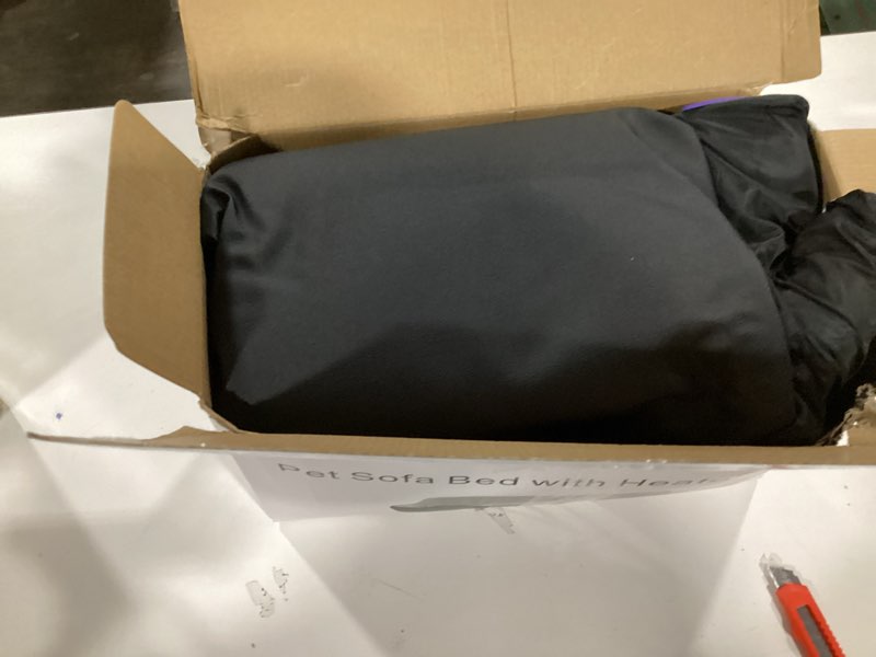 Self-Warming Heated Orthopedic Dog Bed with Dual-Side Comfort (Grey), Reversible Heating Pad for Cat