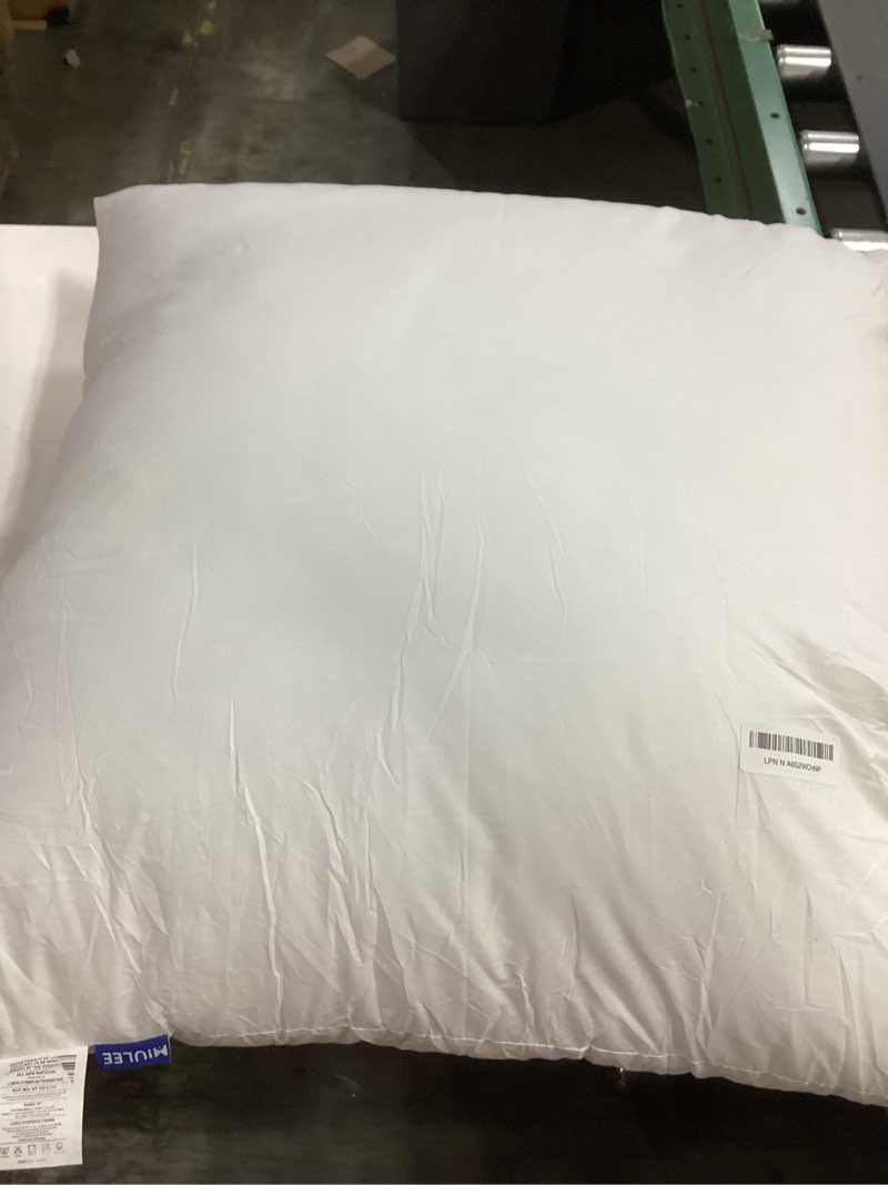 Condition photo showing As Is for MIULEE 30x30 Down Alternative Pillow Insert Euro Decorative Throw Pillow 30 x 30 Inch Body Bed Sleeping Ultra Soft Fluffy Form for Sofa Couch Bed 1 30x30 Inch
