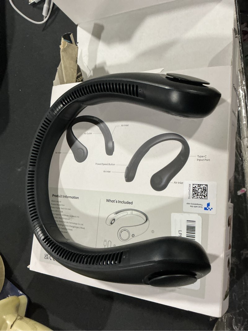 JISULIFE Portable Neck Fan, Hands-Free Bladeless, 5 Speeds, 4000 mAh Battery Operated Wearable Perso