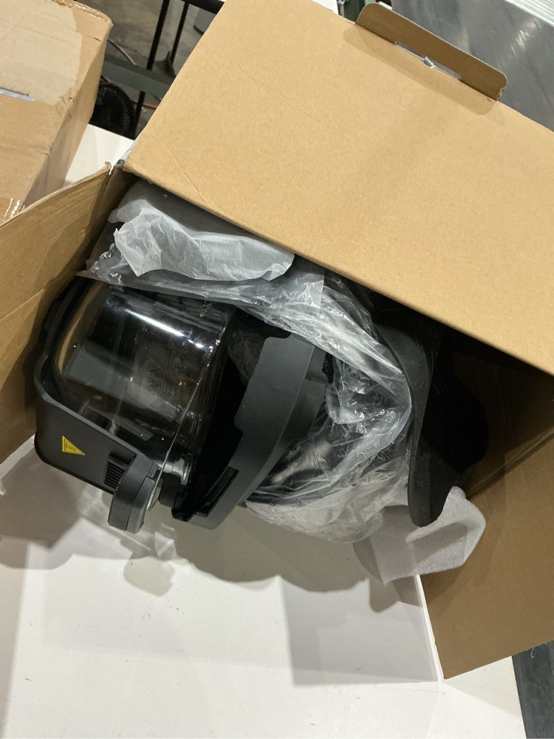 Condition photo showing As Is for 5-in-1 glass air fryer for zero-oil healthy cooking, space-saving 1500w countertop cooker with 4qt 6-cup glass bowl, non-toxicsafe & dishwasher friendly for small & large family meals