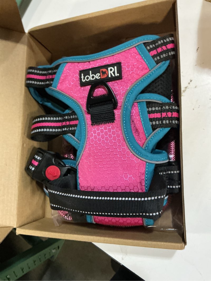 Condition photo showing Good Condition for no pull dog harness adjustable reflective oxford easy control medium large dog harness with a free heavy duty 5ft dog leash large pink/blue harness+leash