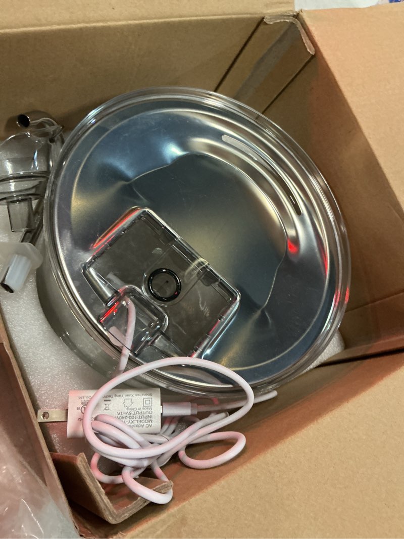 Condition photo showing Good Condition for ipettie glass cat water fountain, kitty spout water fountain 68oz/2l for cats dogs with 2 spray heads, 3-stage filtration, automatic water dispenser, glass & stainless steel