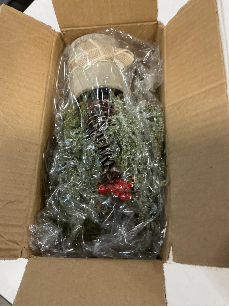 Condition photo showing New/Like New for 2PCS Small Christmas Tree,Tabletop Mini Xmas Tree,9" Artificial Little Potted for Christmas Decor,Suitable for Weddings, Holidays, Christmas and Other Festivals.(Red/Green) White-01