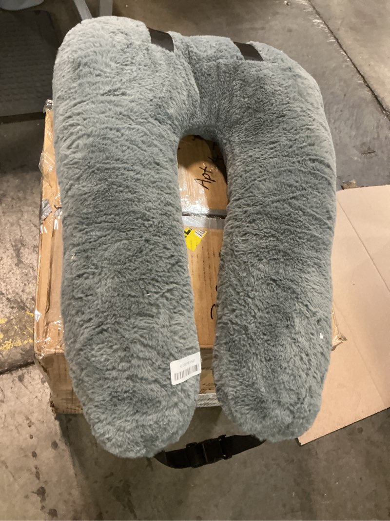 Condition photo showing As Is for kids travel pillow car pillow, sleeping aid for neck head & body support cushion for kids and adults, perfect for travel essentials, car seats, airplanes, and road trips (grey)