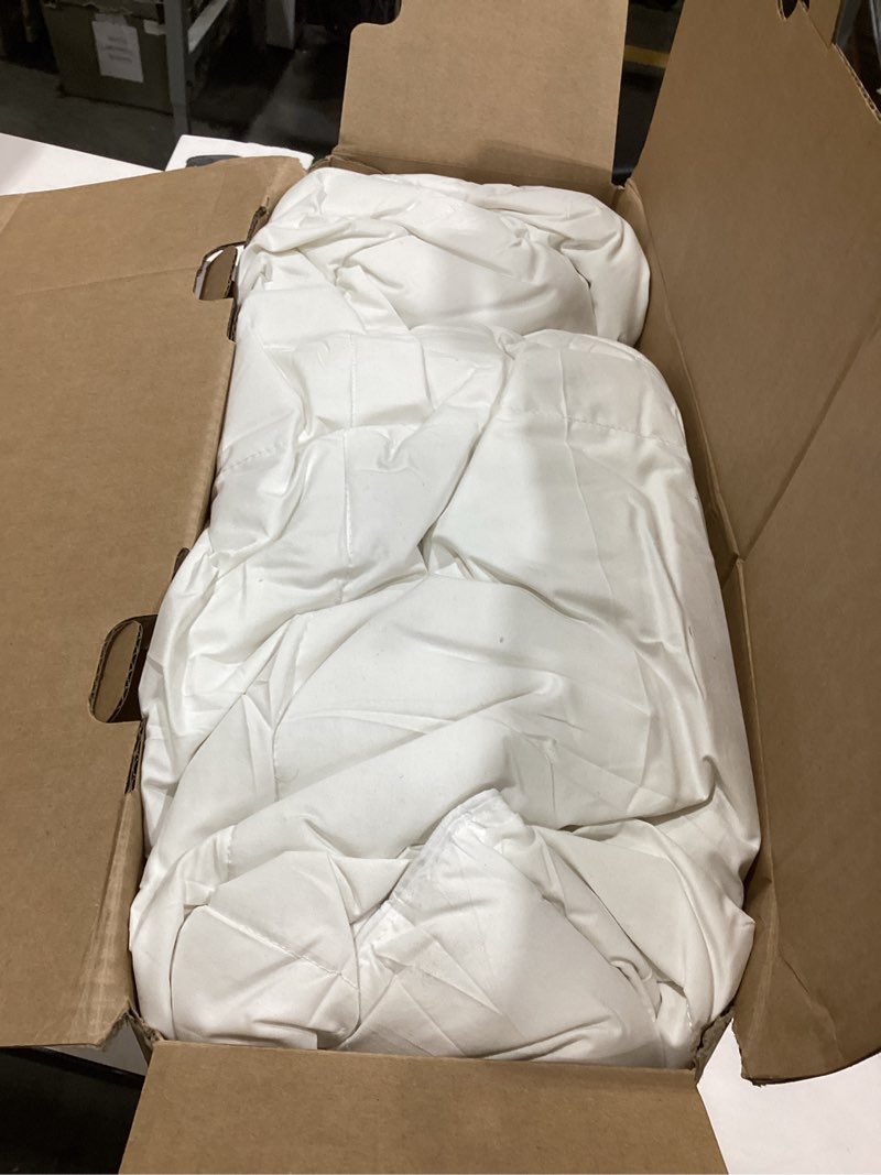 Condition photo showing Good Condition for Serta Goose Feather Down Fiber Cotton Comforter Twin Size - 100% Cotton Duvet Insert - Hotel Luxury Hypoallergenic Bedding Comforter All Season Medium Warmth 68 x 90 Inch White Twin All Season