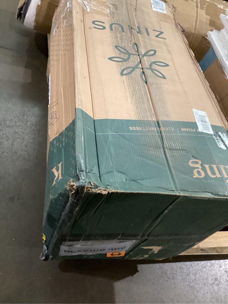 Condition photo showing New/Like New for ZINUS 12 Inch Cloud Memory Foam Mattress, King, Fiberglass Free, Pressure Relieving, Mattress in A Box, CertiPUR-US Certified, White White King 12 Inch Quilted Comfort