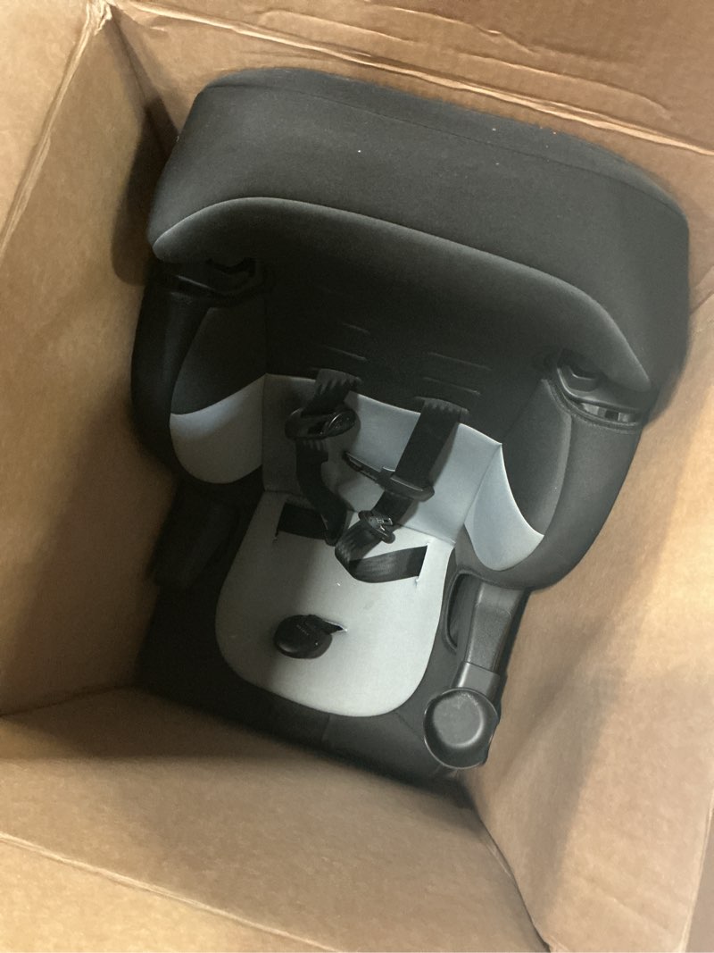 Condition photo showing As Is for safety 1st grand 2-in-1 booster car seat, converts from high back to belt-positioning booster, high back seat for kids 40-65, and belt-positioning 40-100 pounds, black sky