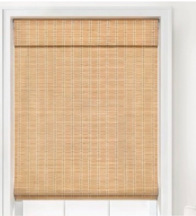 Cordless Bamboo Roman Shades 20”Wx64”H Blackout-Penang Teak