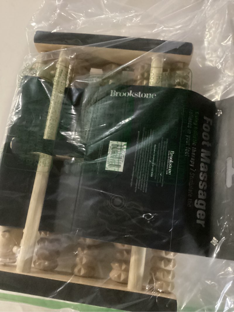 Condition photo showing New/Like New for Brookstone Wooden Foot Roller Massager - Deep Tissue Reflexology & Trigger Point Therapy for Plantar Fasciitis, Arch & Heel Pain Relief - Portable Manual Massager, Ideal Gift for Home or Travel Oak Large