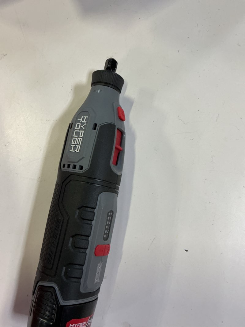 Condition photo showing As Is for hyper tough 12v rotary tool with 2.0ah battery