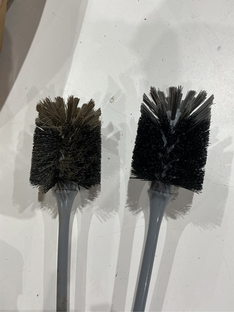 Condition photo showing As Is for mr.siga long handle bottle brush, flexible scrub brush for water bottles, glasswares, mugs, black, 2 pack