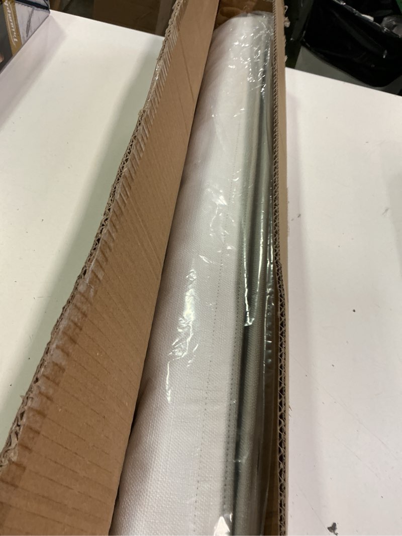 Condition photo showing New/Like New for no Drill Cordless Roman Shades for Windows, 26" W × 64" H - 100% Blackout - Linen - Mist White 100% Blackout - Linen - White 26" W × 64" H