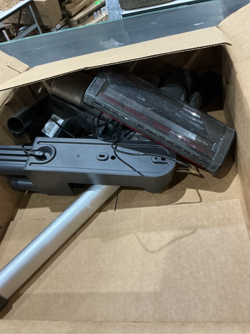 Condition photo showing As Is for lg cordzero q3 cordless stick vacuum cleaner, graphite color, with led crevice tool, auto multi-surface detect, dual floor max lite nozzle