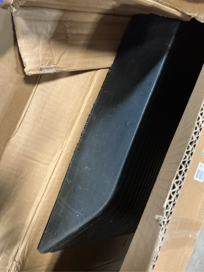 Condition photo showing Good Condition for vevor 3.5" rise threshold ramp doorway, recycled rubber power wheelchair ramp 3 feet long, 33069lbs load capacity, non-slip surface rubber solid threshold ramp for wheelchair and scooter 3.5" h x 35.6‘’ l