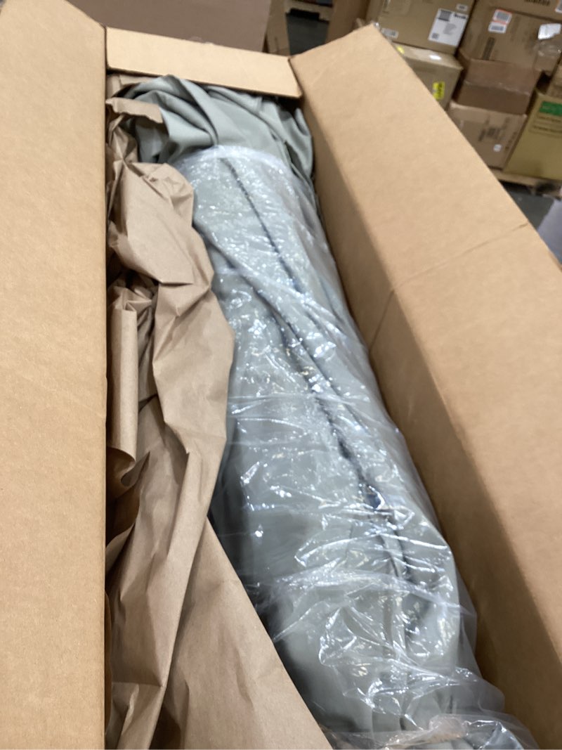Condition photo showing As Is for abccanopy durable solar led patio umbrellas with 32led lights 11ft (light gray)