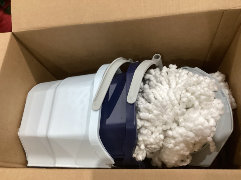 casabella clean water spin mop with 2-bucket system, spin mop and mopping bucket set with refill, blue/white