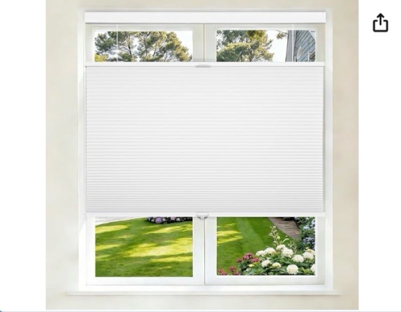 grandekor top down bottom up cellular shades cordless,46" w x 64" h,pull down honeycomb blinds for w