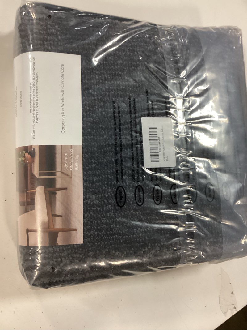 Condition photo showing Good Condition for Washable Kitchen Rug 24" x 47" / 60cm x 120cm, Non Slip Kitchen Mat for Floor, Absorbent Indoor Entryway Runner Rug for Laundry, Bathroom, Bedroom,Door 24" x 47" (Semicircular) Charcoal