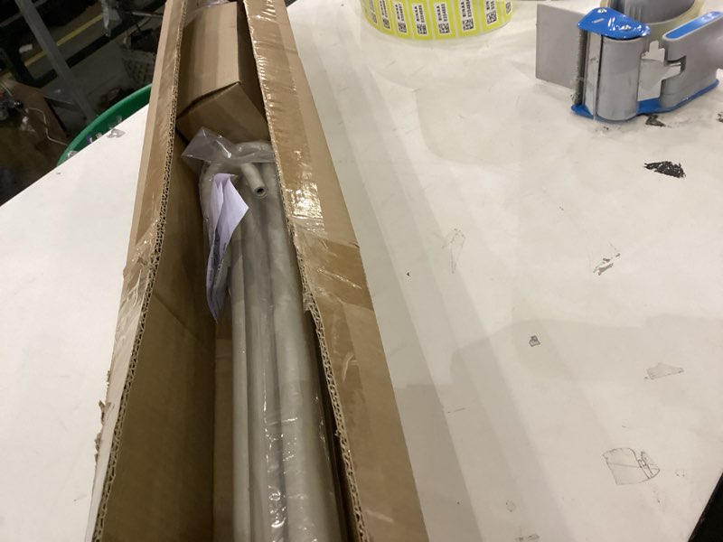 Condition photo showing As Is for Ycolnaefllr 1 Inch Diameter Double Curtain Rod Set for Windows Double Window Treatment Curtain Rod Heavy Duty Adjustable from 120 to 170 Inch, Resin Finials with Curtain Holdbacks,Weathered White 120"-170" Weathered White