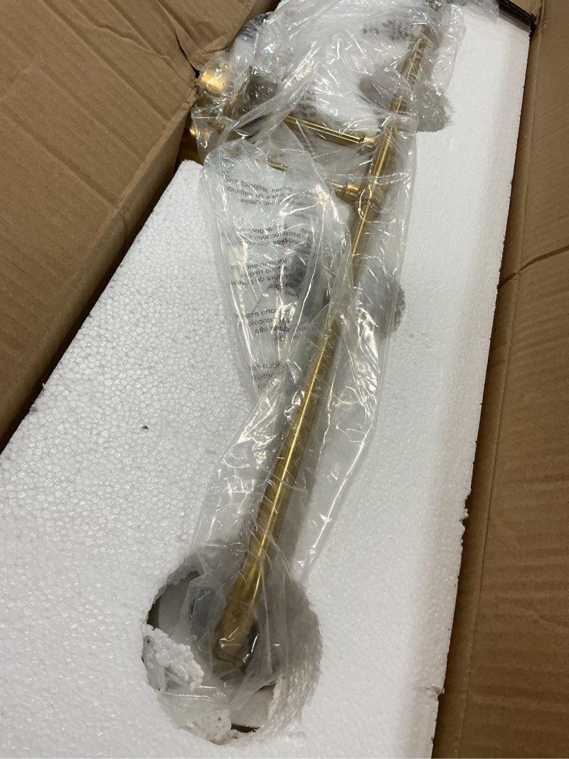 Condition photo showing Good Condition for Gold Bathroom Vanity Light 4-Light Bathroom Vanity Light Fixtures Over Mirror with Clear Glass Shade 30.7 inch Wall Sconce Lighting Bath(Exclude E26 Bulb) Gold 4 Light