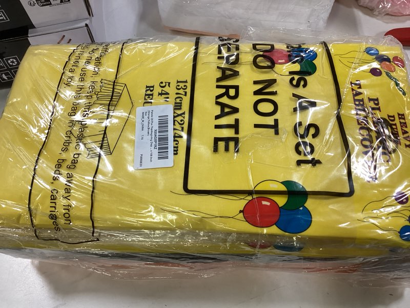 Condition photo showing New/Like New for Patelai 24 Pcs Thanksgiving Fall Disposable Plastic Tablecloth for Rectangle Tables Autumn Table Cover for Thanksgiving Fall Party Decoration (54 x 108 Inch,Orange,Yellow,Brown) 54 x 108 Inch Orange, Yellow, Brown 24