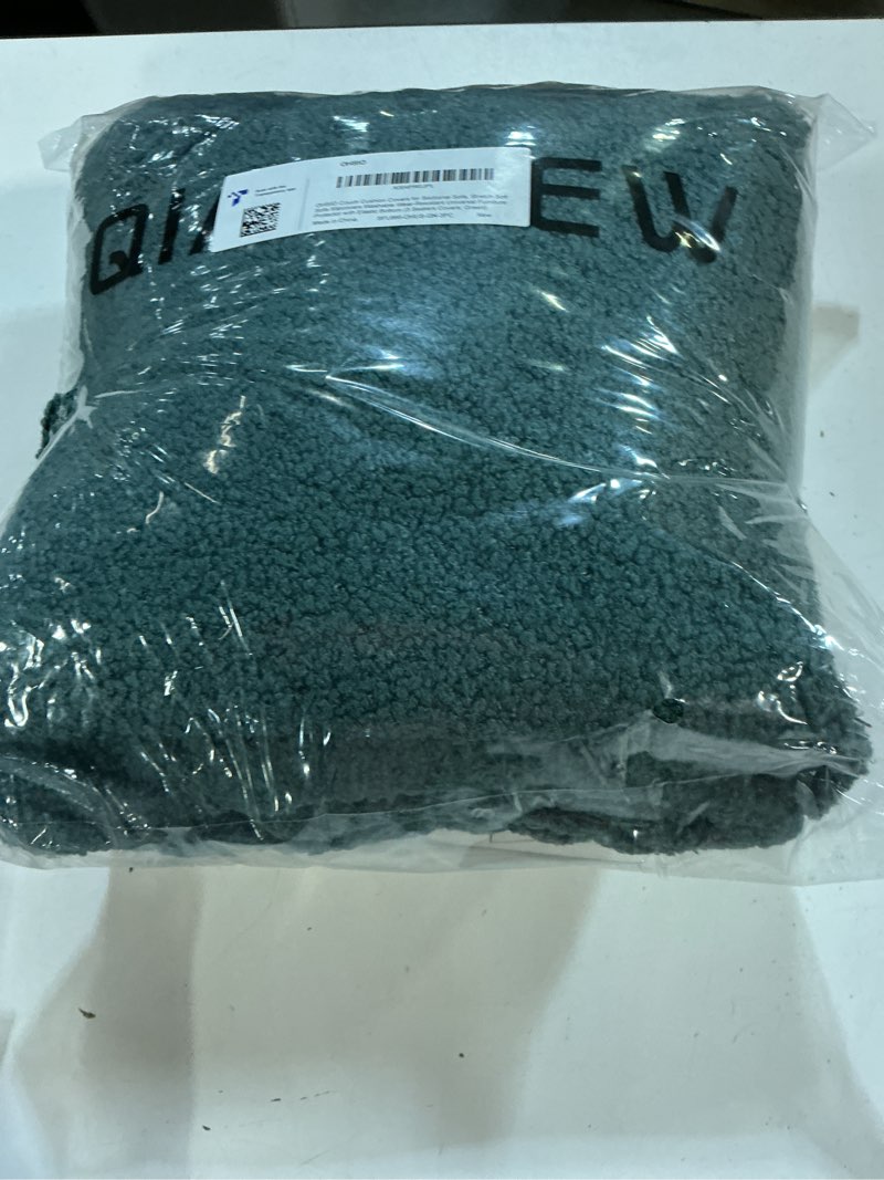Condition photo showing New/Like New for ohsio couch cushion covers for sectional sofa, stretch soft sofa slipcovers washable wear-resistant universal furniture protector for living room(3 seaters covers, green) green 3 seat covers s
