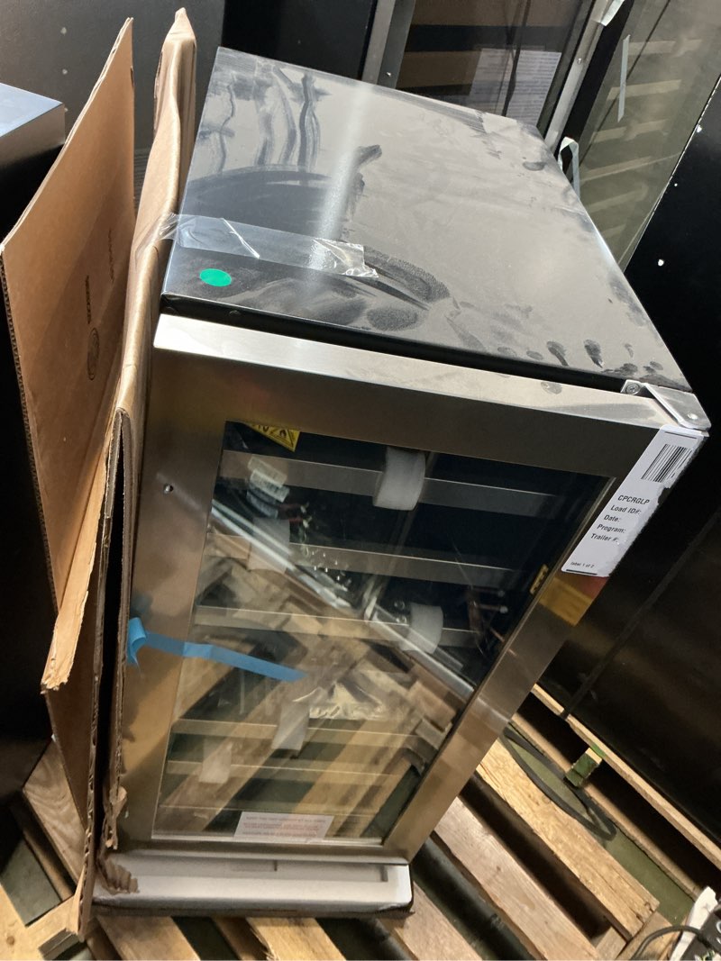 Condition photo showing As Is for Vinotemp 28-Bottle Dual-Zone Wine Cooler (Stainless)