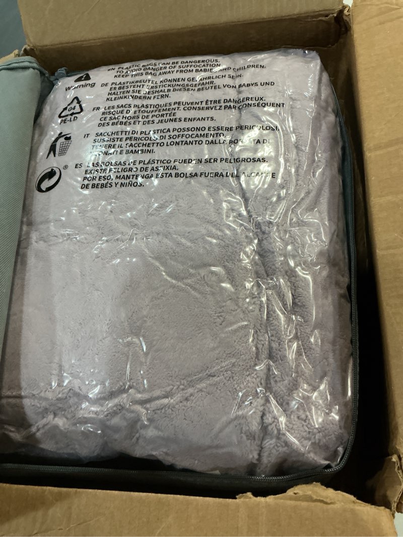 Condition photo showing New/Like New for Super Fuzzy Soft Sherpa Fleece Weighted Blanket, 15 lbs Dual Sided Fluffy Heavy Weighted Blankets for Adults - No Bunching with Double Layers of Soft Inner Lining (60"x 80", 15 Pounds) Light Purple 60" x 80" 15lbs