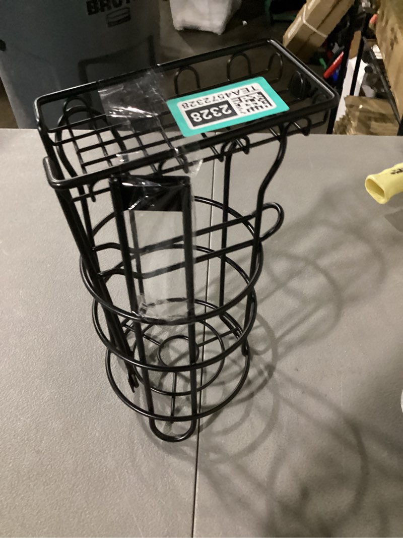 Condition photo showing Good Condition for style selections matte black freestanding single post toilet paper holder 2 -rolls