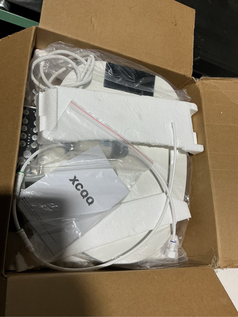 Condition photo showing Good Condition for electric bidet toilet seat, warm water with air dryer, heated seat and slow close lid, front and rear wash, led nightlight, wireless remote, black, round, 102d